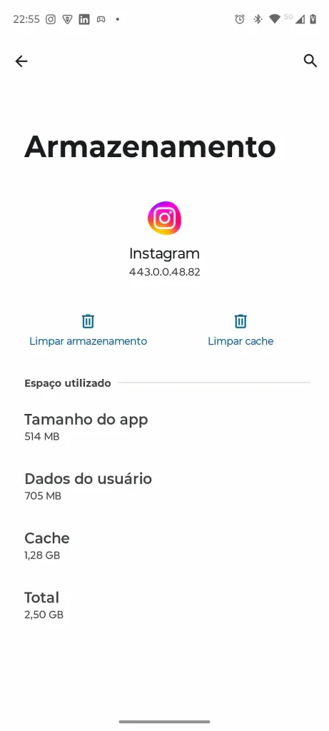 Passo a passo no Android para resolver armazenamento cheio no telefone limpando o cache.