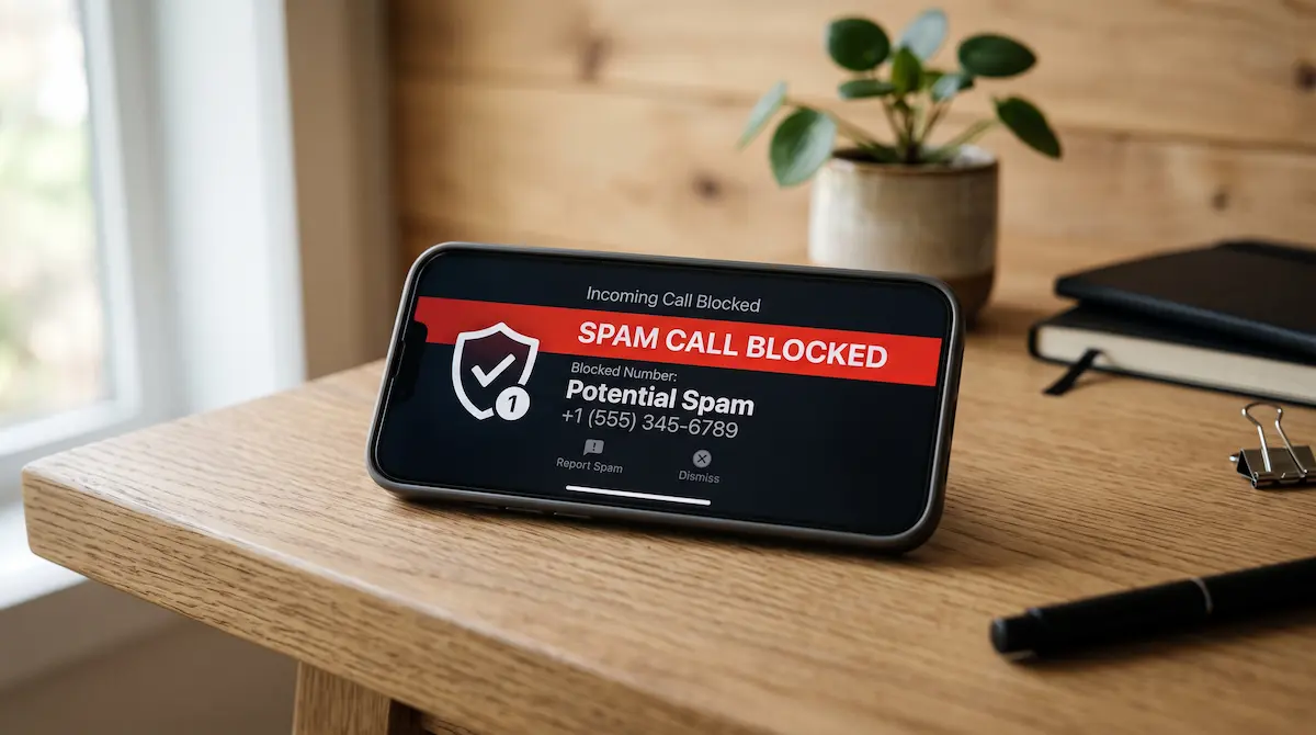 Tela de celular mostrando opções e filtros ensinando como bloquear spam no celular com facilidade.