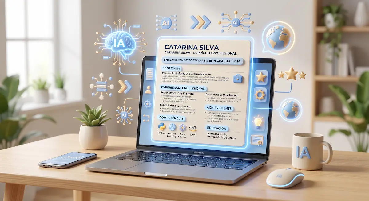 Pessoa aprendendo como criar currículo com IA no notebook de forma simples e gratuita.