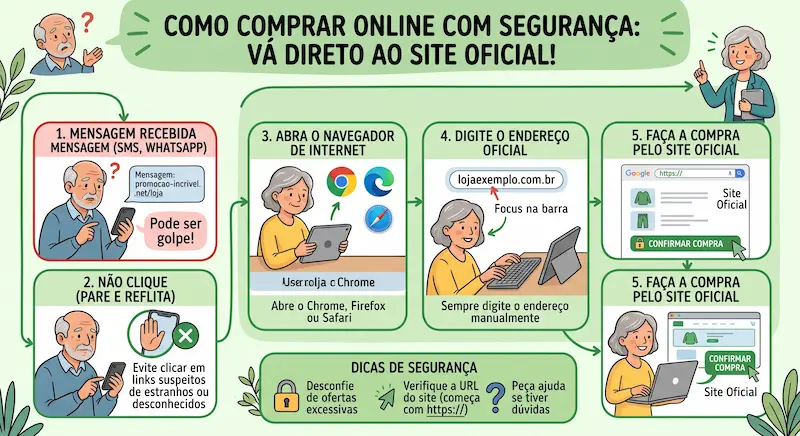 como acessar o site oficial de uma loja com segurança