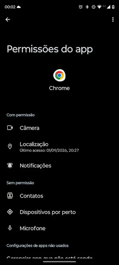 como revisar permissões de aplicativos no celular