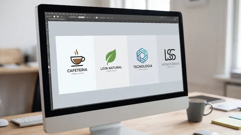Exemplos de propostas de como criar um logo com IA grátis para comparar antes de escolher